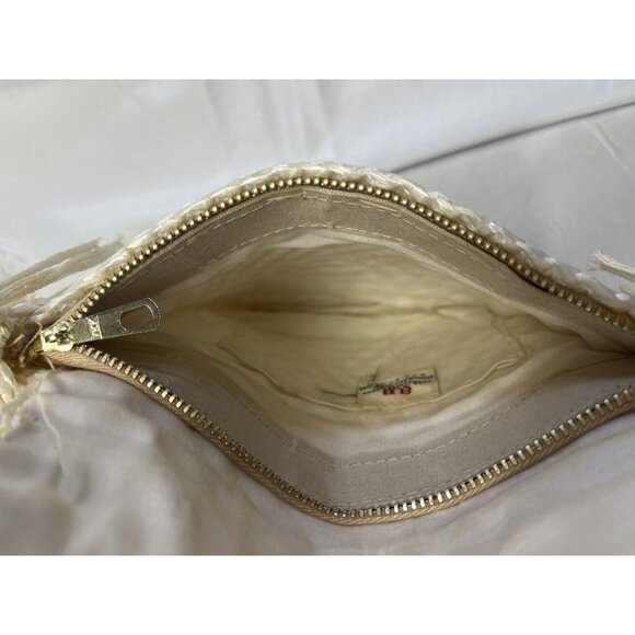 Vintage BB Shoulder Handbag Purse Beaded Tan 7”x8” Made In Hong Kong‎ - Picture 8 of 10